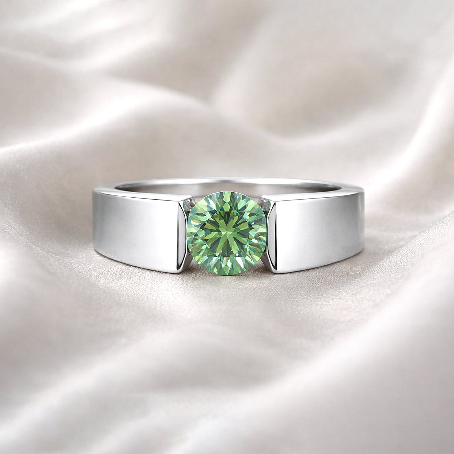 Certified 2.35ct VS1 Blue Moissanite Ring Fine Jewellery for Women 18K Gold Plated Ve 18K Gold Plated