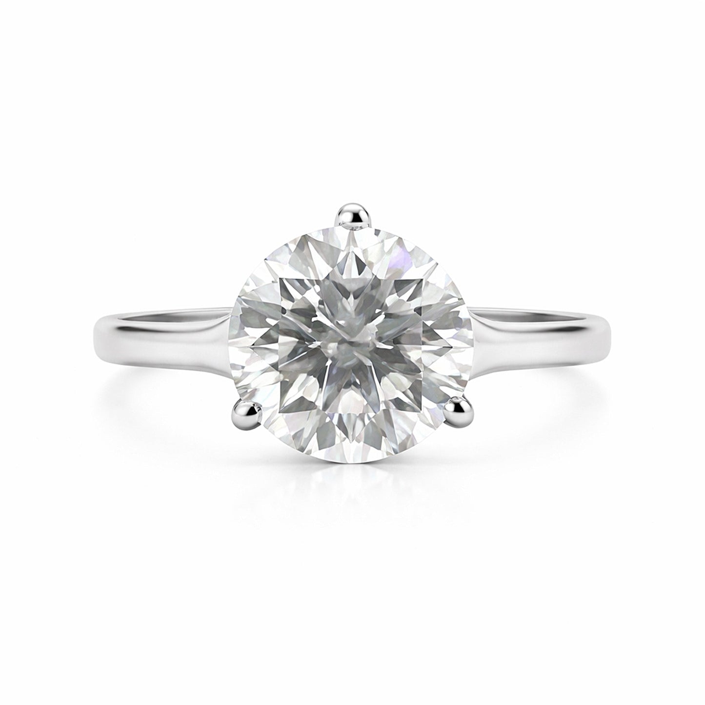 Certified 7.30ct VS1 Round White Moissanite Women Ring 18K Gold Plated