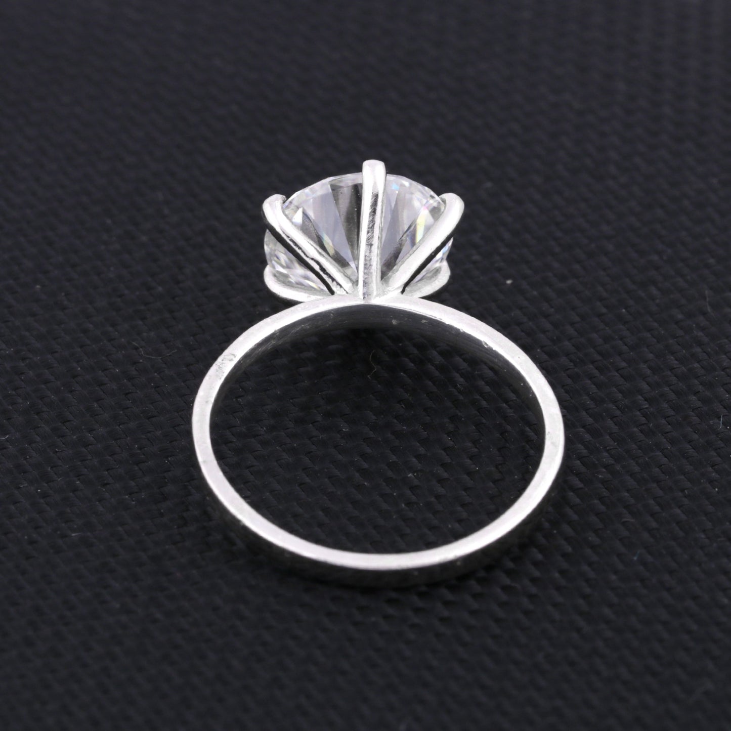 5.0ct DEW White Moissanite Round Solitaire Ring