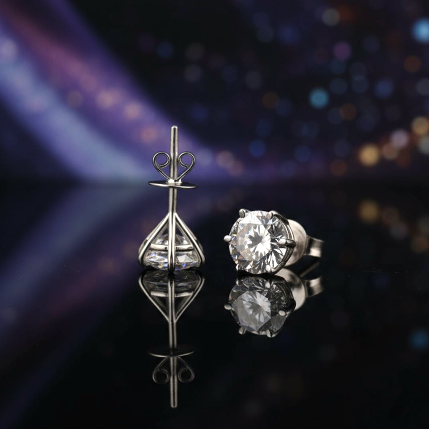12.00 ct DEW White Moissanite Stud Earrings with Sparkle and Luster Gold Vermeil