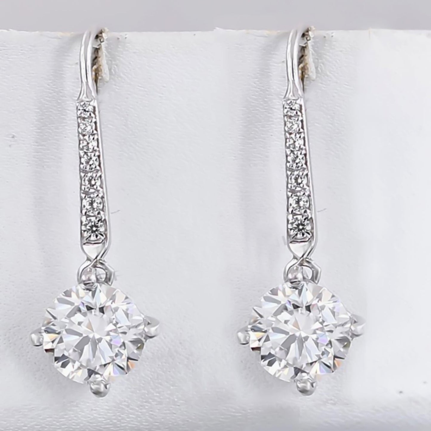 8.00 ct DEW Certified White Moissanite Dangler Earrings In Gold Vermeil