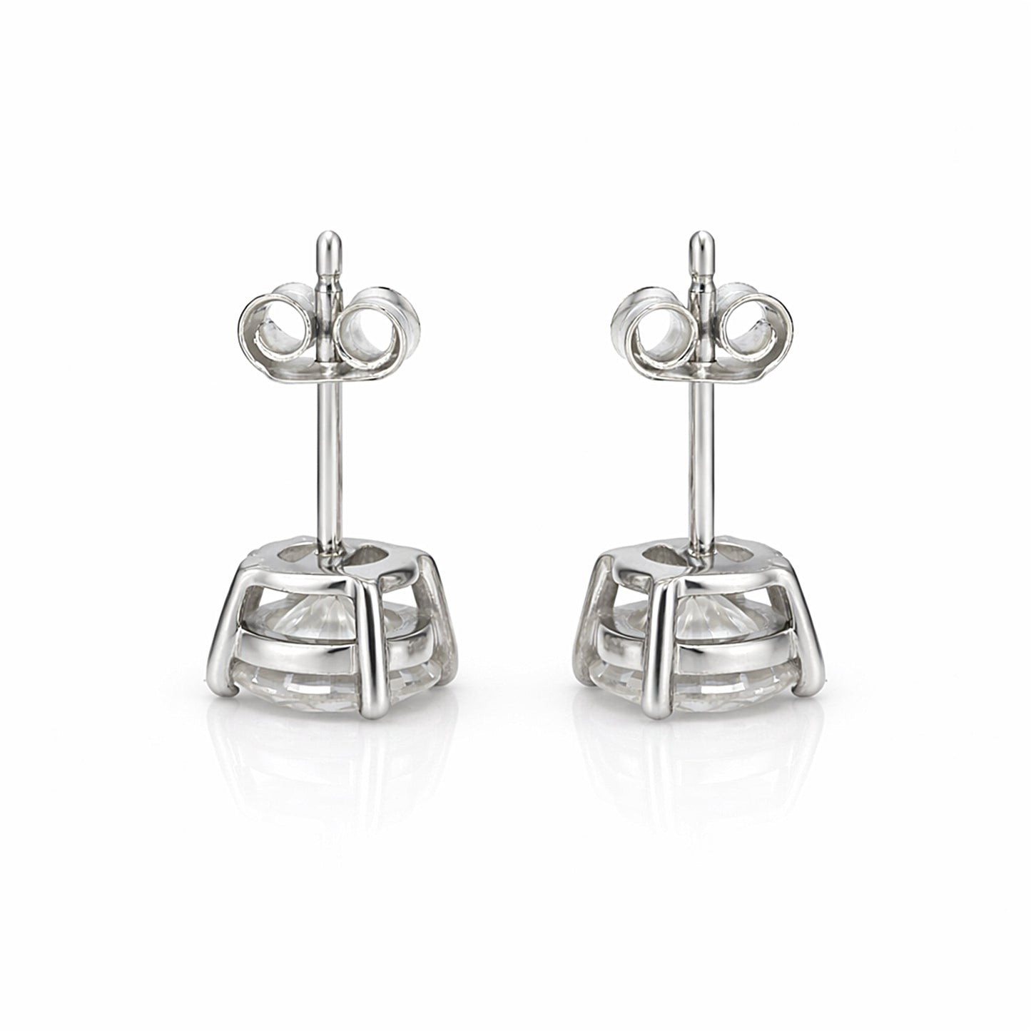 5.00 ct DEW Certified White Moissanite Stud Earrings in Gold Vermeil For Friend