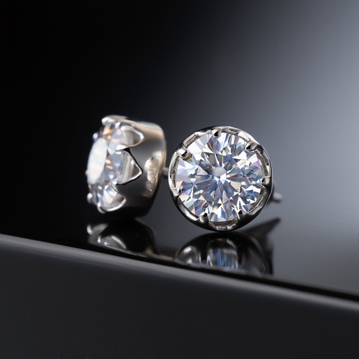 3.20 Ct Round Cut Lab Grown Diamond Stud Earrings VS1