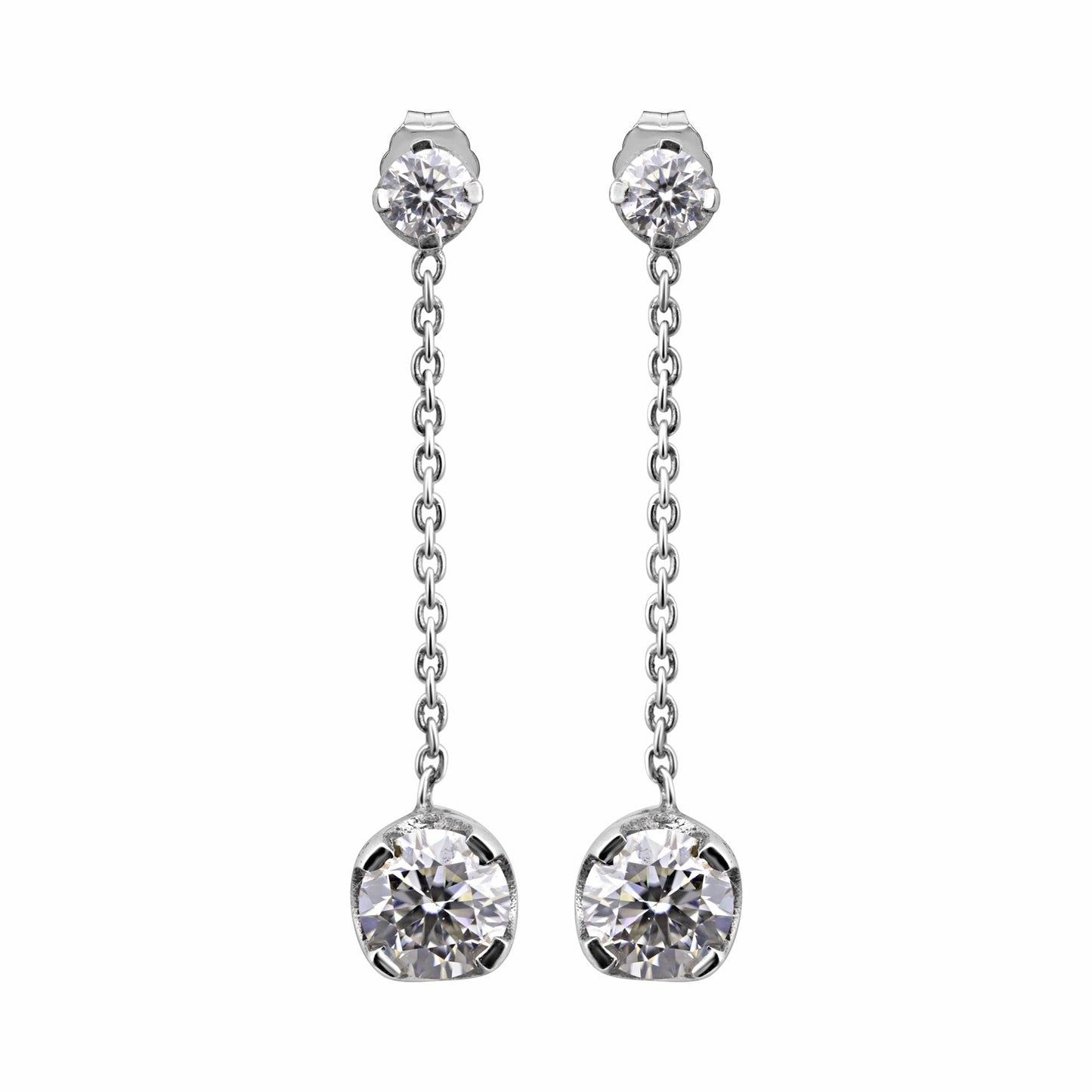 7.30 ct DEW Moissanite Drop Dangle Earrings Gift for Women Wife Anniversary Birthday Wedding
