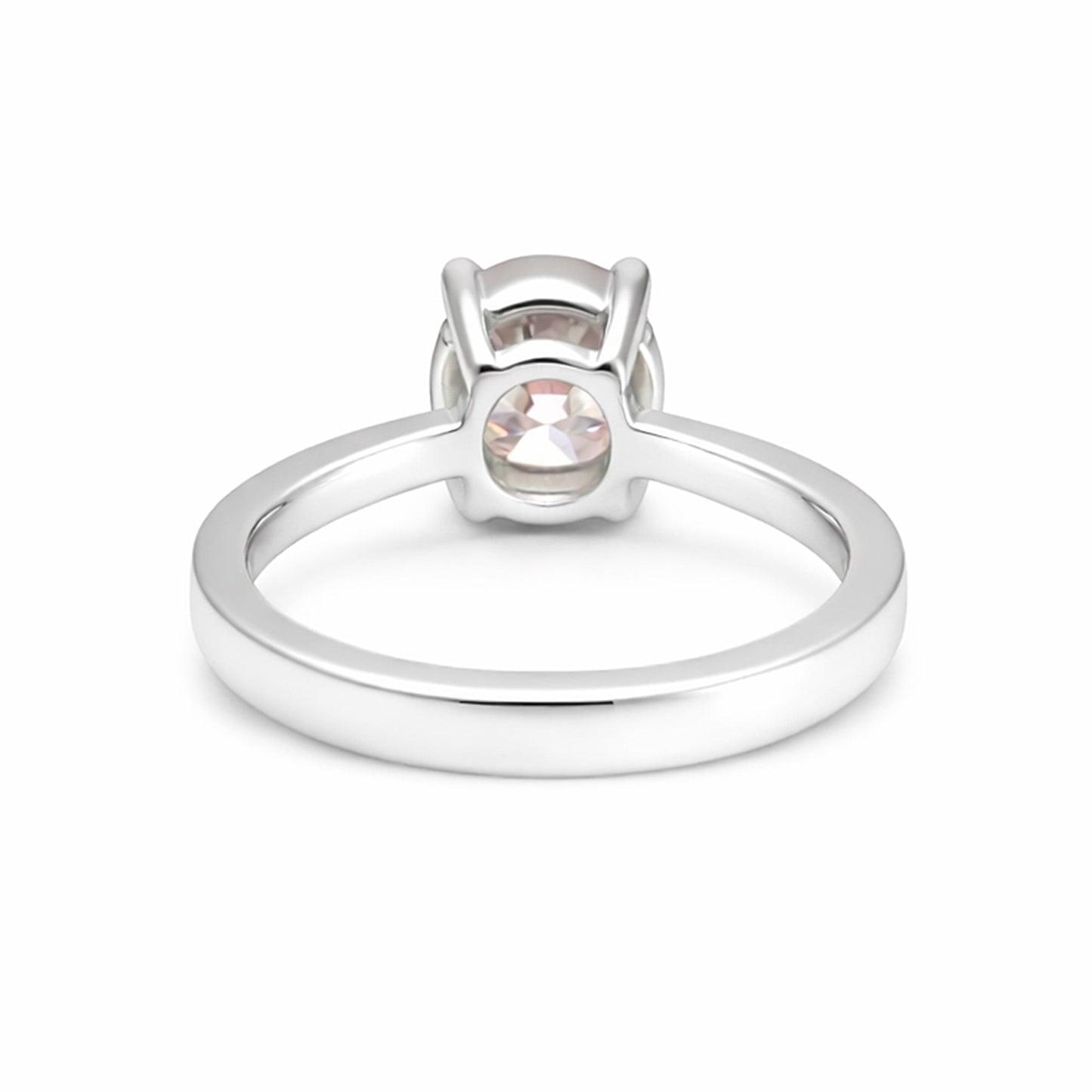Certified 3 ct DEW Round Cut Pink Moissanite Solitaire Ring in Gold Plated Vermeil