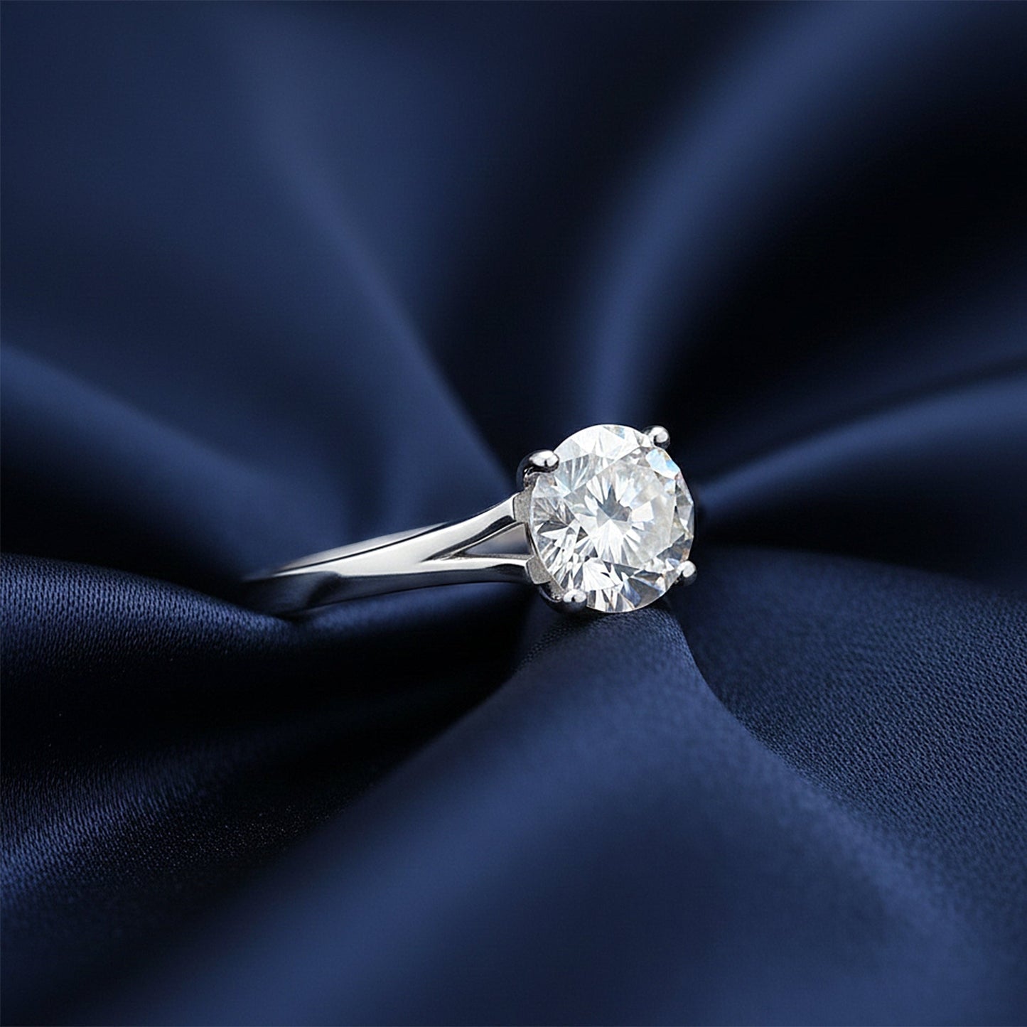 925 sterling silver inner band with 18k gold vermeil exterior on solitaire