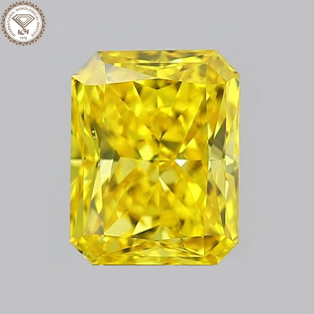 IGI Certified 1.55 Carat Fancy Vivid Yellow Diamond