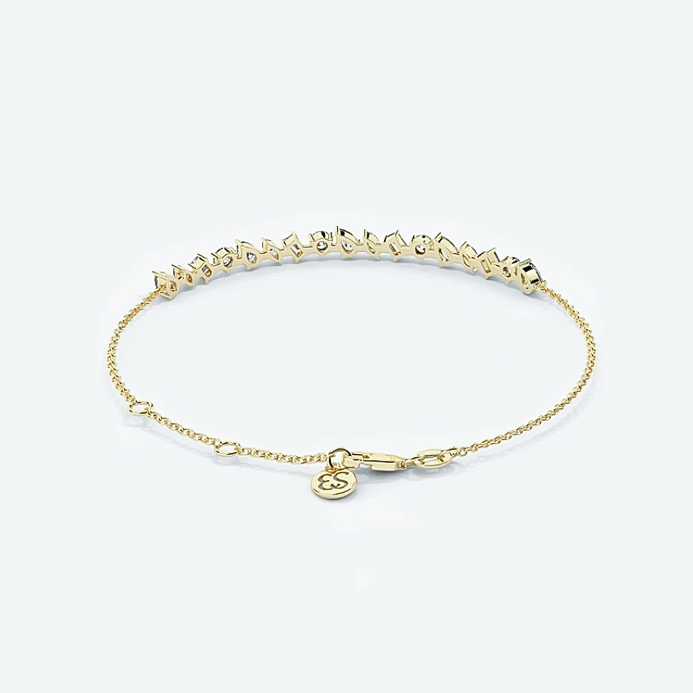 2.25CT Multi Cut 14K Yellow Gold Lab-Grown Certified Diamond Tennis Bracelet - Image 2 - GEMHUB