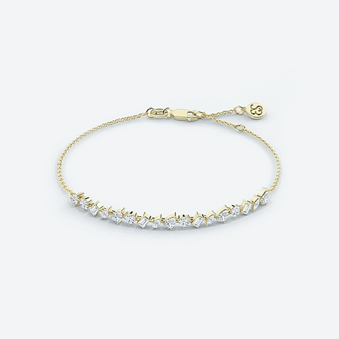 2.25CT Multi Cut 14K Yellow Gold Lab-Grown Certified Diamond Tennis Bracelet - Image 4 - GEMHUB