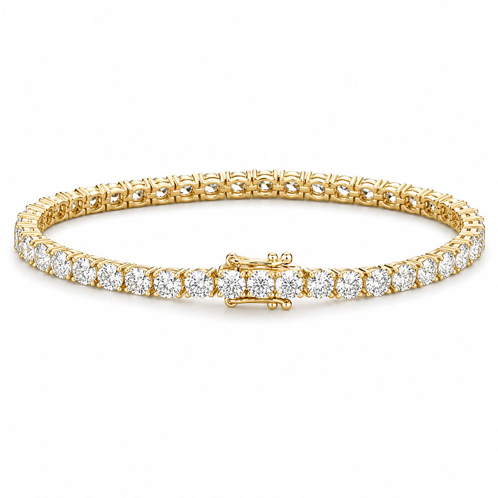 Valentine Special Gift Round Cut 5.40Ct Natural Diamond Tennis Bracelet 14k Gold