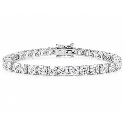 14K White Gold 7.00CT Round Cut Natural Diamond Tennis Bracelet Wedding Gift