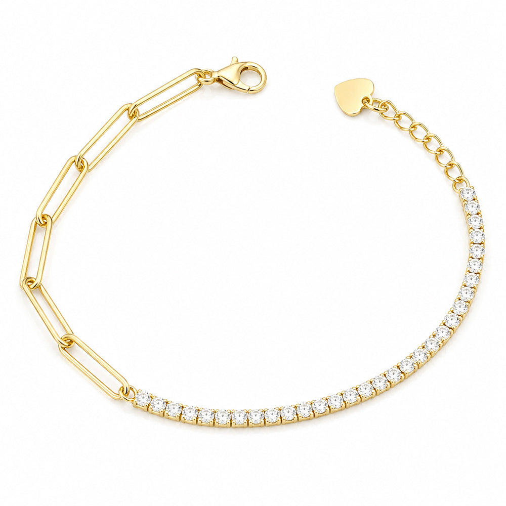Women 1.50Ct Round Natural GH/SI Diamond Chain Tennis Bracelet 14k Yellow Gold