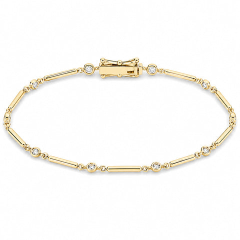 2Ct Round Cut Natural Diamond GH/SI Tennis Women's Bracelet 14k Yellow Gold