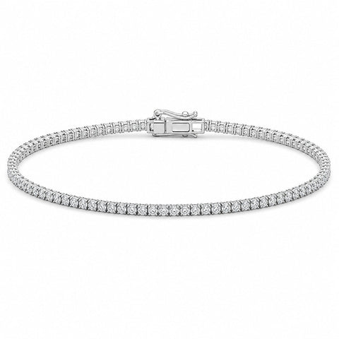 Women's 2.90Ct Lab-Grown/CVD Diamond Tennis Bracelet 14k White Gold Certified