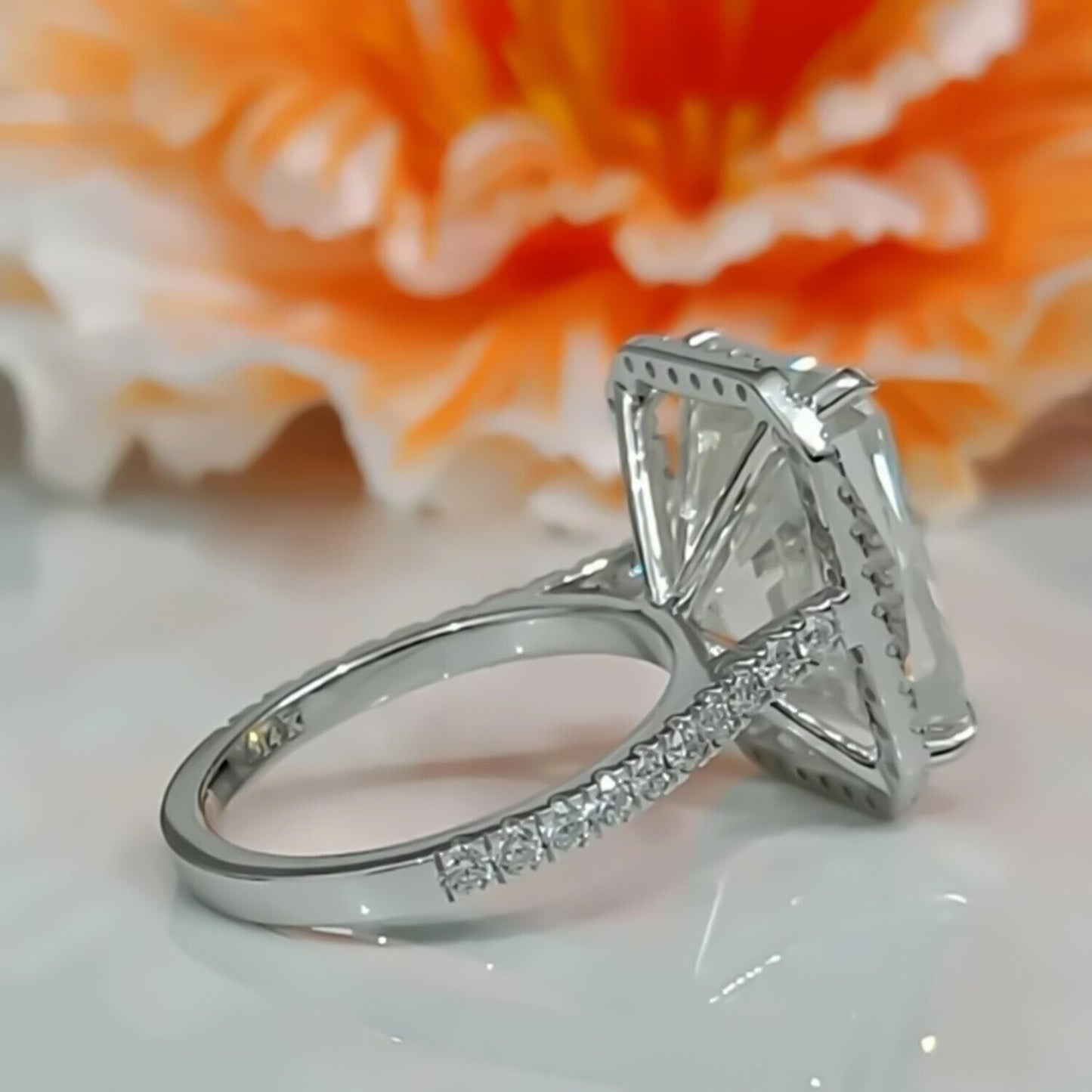 7.10 Ct Radiant Cut Moissanite Solitaire Ring Engagement Gift Idea 18K Gold Plated 18K Gold Plated