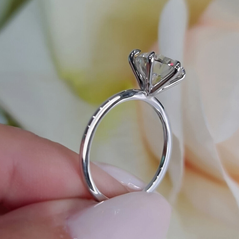 3.70 Ct Certified White Moissanite Statement Ring – Christmas Deal 18K Gold Plated 18K Gold Plated