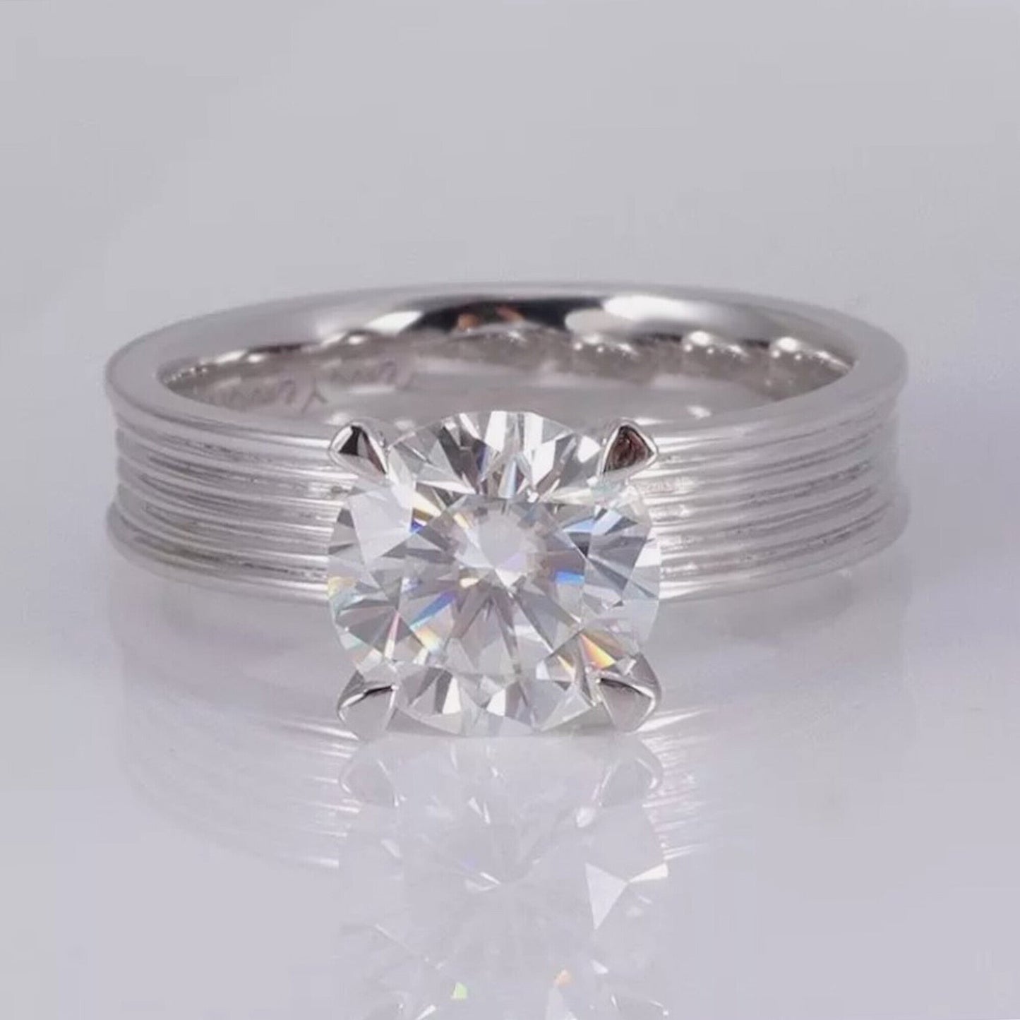 2.80 Ct Certified Round White Moissanite Ring – Gift for Anniversary 18K Gold Plate 18K Gold Plated