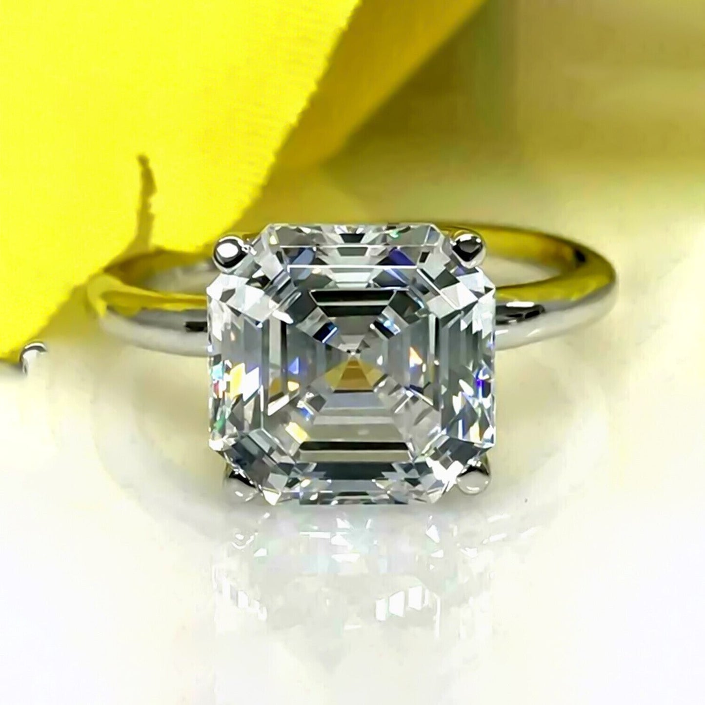 3.60 Ct Solitaire Moissanite Ring Elegant Gift for Wife or Anniversary 18K Gold Pla 18K Gold Plated