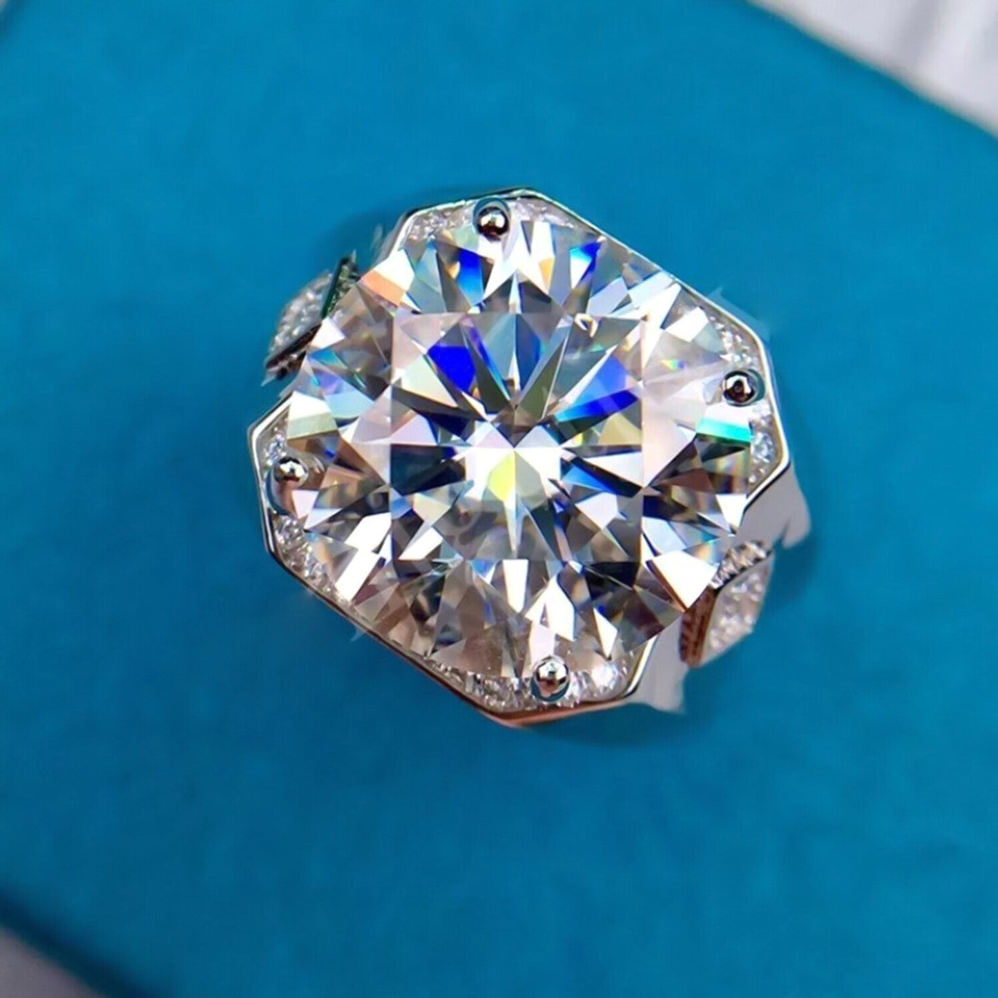 9.50 Ct Moissanite Solitaire Ring Shine & Luster Gift for Her Birthday 18K Gold Pla 18K Gold Plated