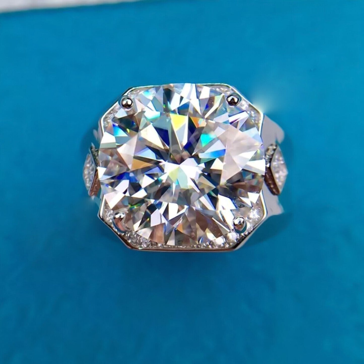 9.50 Ct Moissanite Solitaire Ring Shine & Luster Gift for Her Birthday 18K Gold Pla 18K Gold Plated