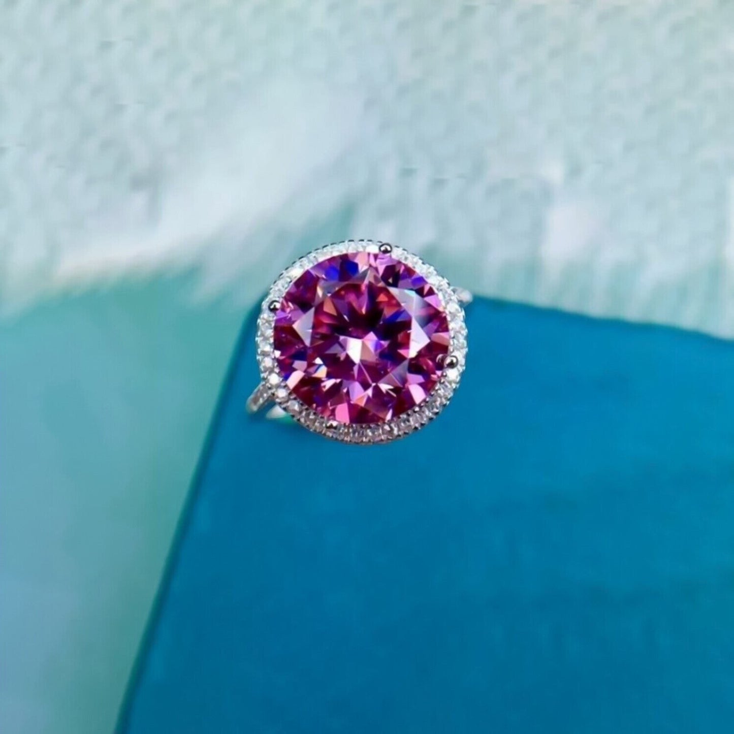 2.60 Ct Pink Moissanite Ring Designer Gift for Women Anniversary 18K Gold Plated Ve 18K Gold Plated