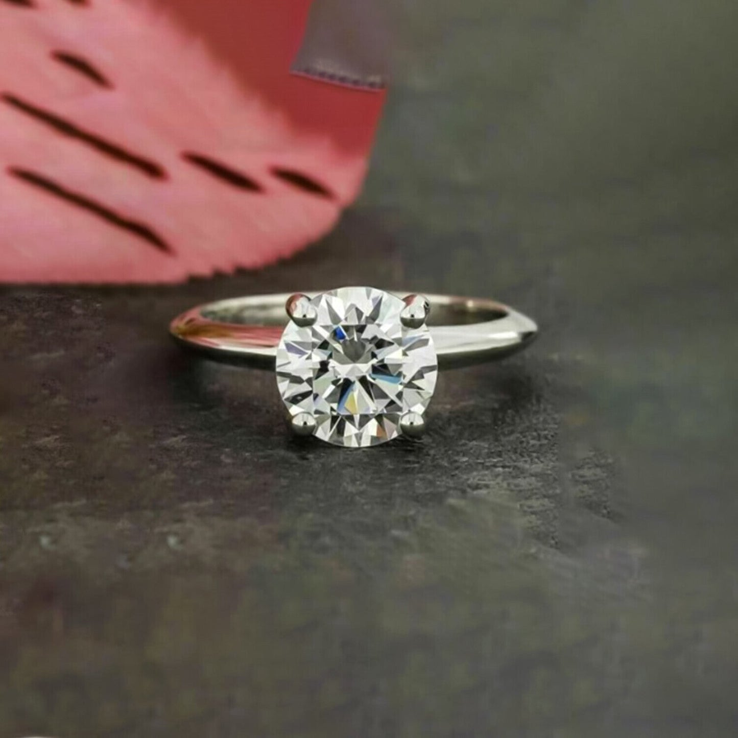 2.65 Ct Off White Treated Moissanite Solitaire Ring in – Amazing Gem 18K Gold Plate 18K Gold Plated