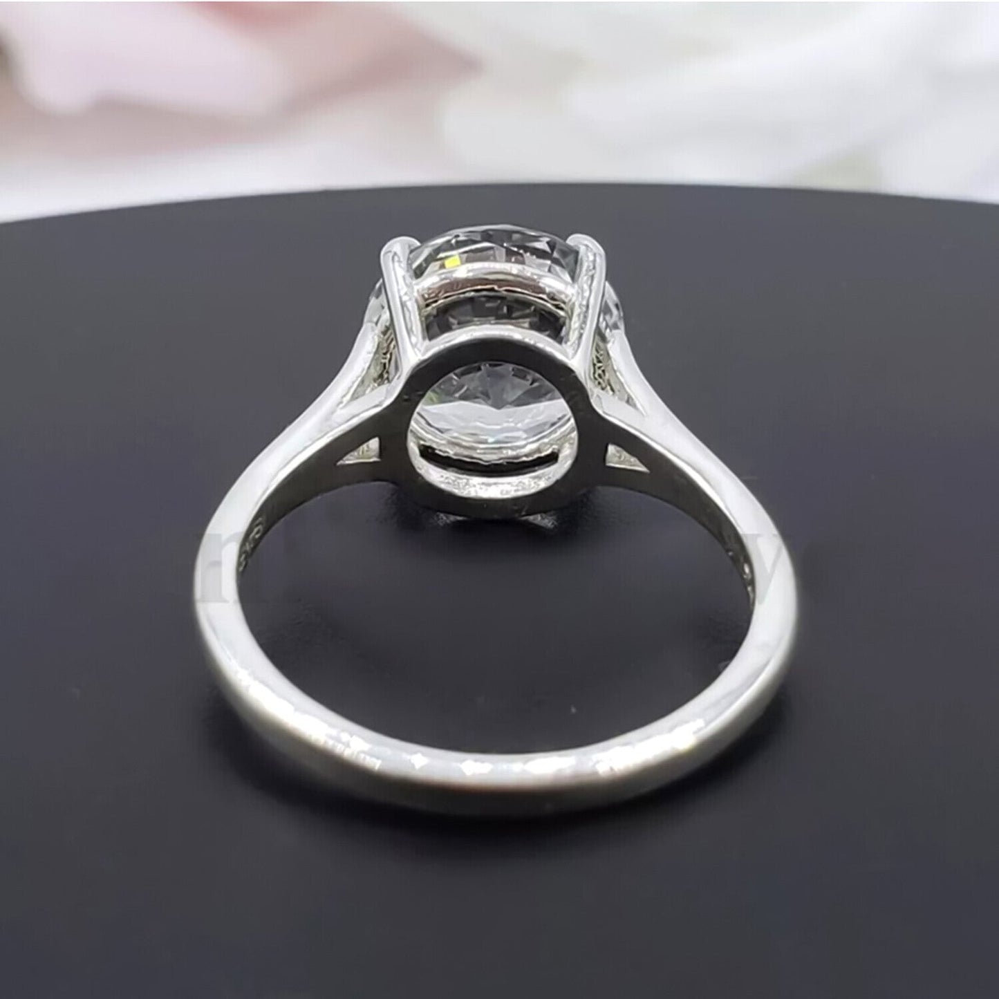3.25 Ct Round Off White Moissanite Solitaire Ring in – Elegant Gift 18K Gold Plated