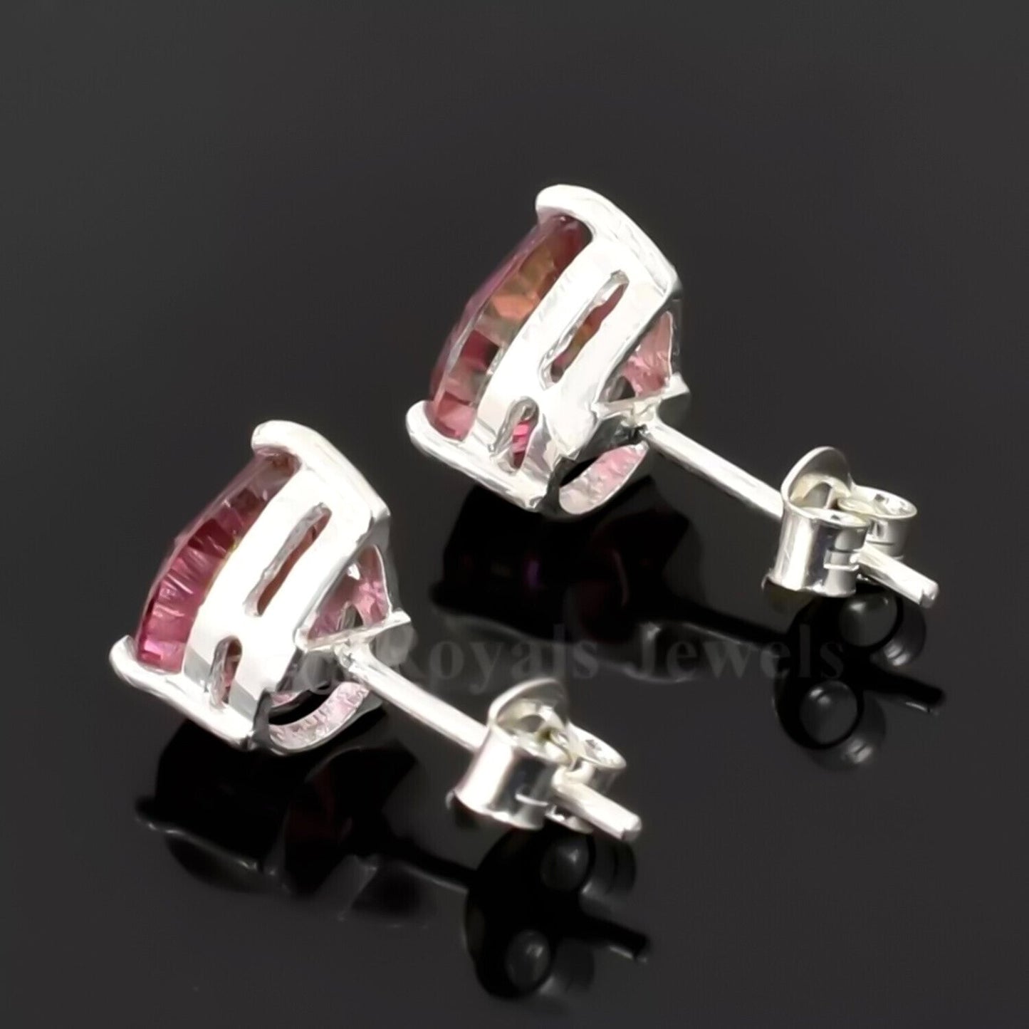 2.80Ct Certified Pear Shape Studs Moissanite White Gold Finish Great Shine & Luster 18K Gold Plated