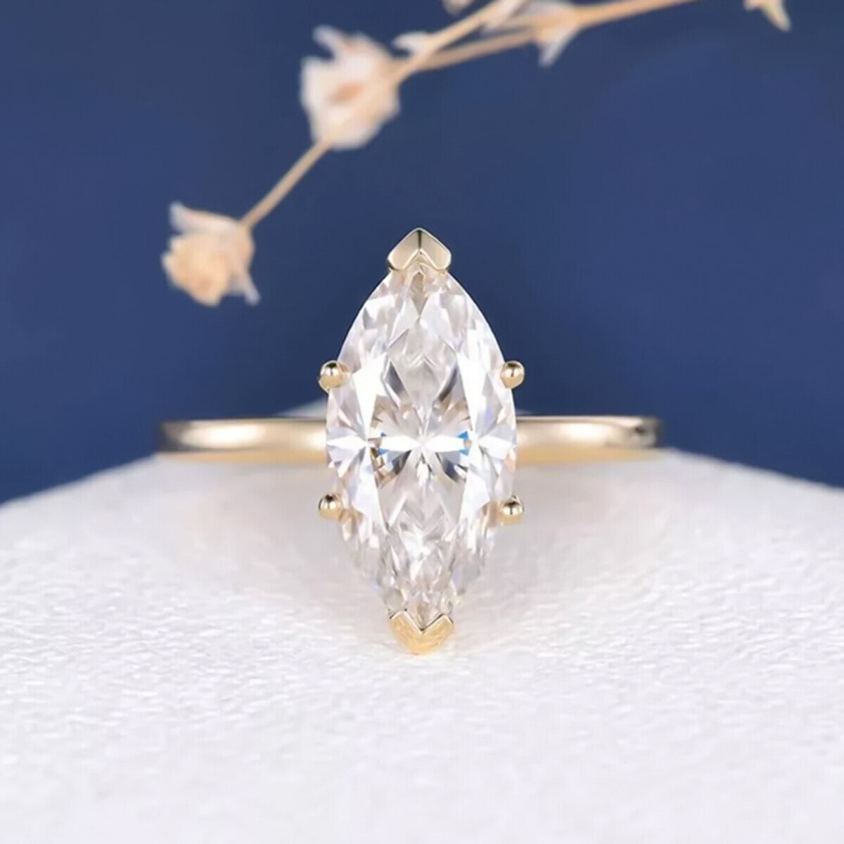 26.20 Ct Certified Emerald Cut Solitaire Big Moissanite Ring 18K Gold Plated Vermei 18K Gold Plated