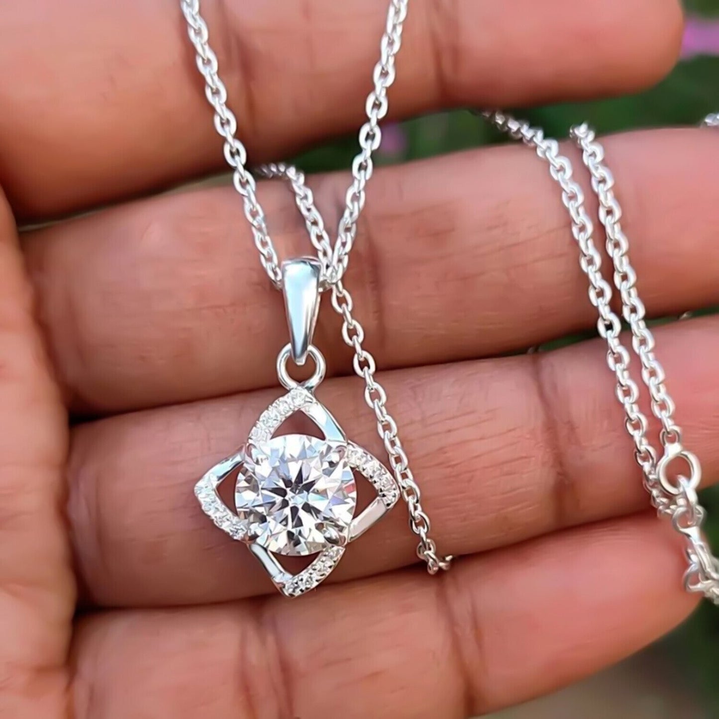 3.70 Ct F VS1 White Moissanite Pendant in – Elegant Anniversary Gift 18K Gold Plate 18K Gold Plated