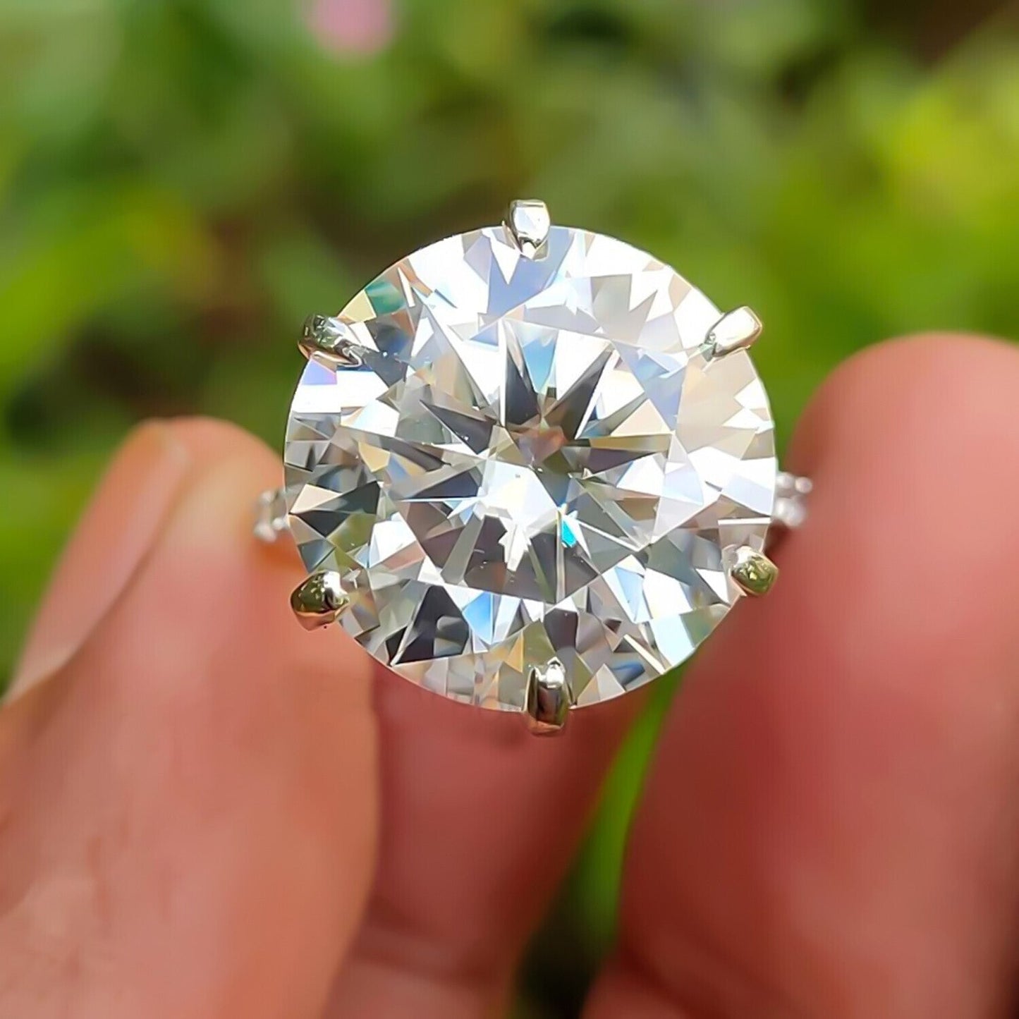 11.50 Ct Certified White Moissanite Solitaire Ring – Luxury Jewellery for Fall 18K Go 18K Gold Plated