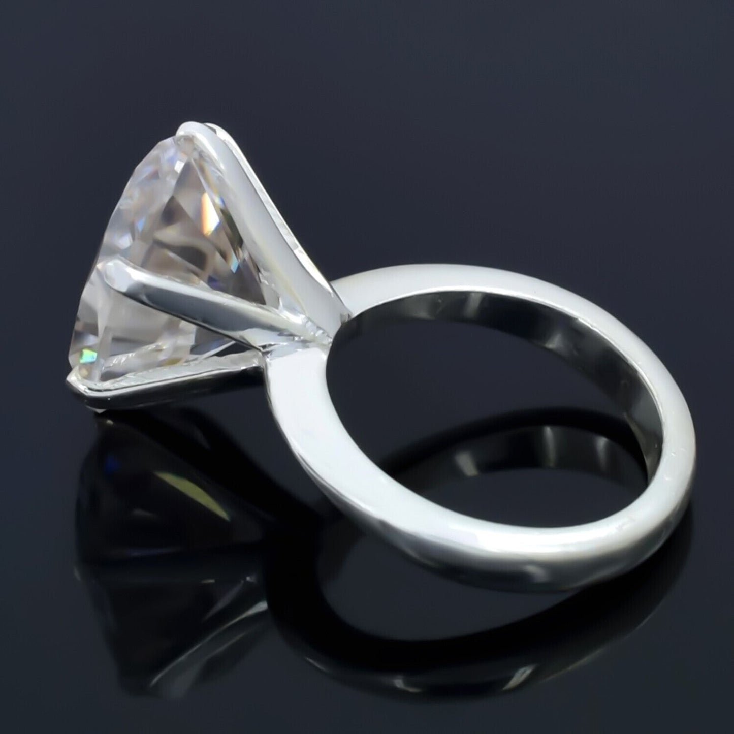 9.75 Ct Certified White Moissanite Solitaire Ring – Romantic Gift for Spouse 18K Go 18K Gold Plated