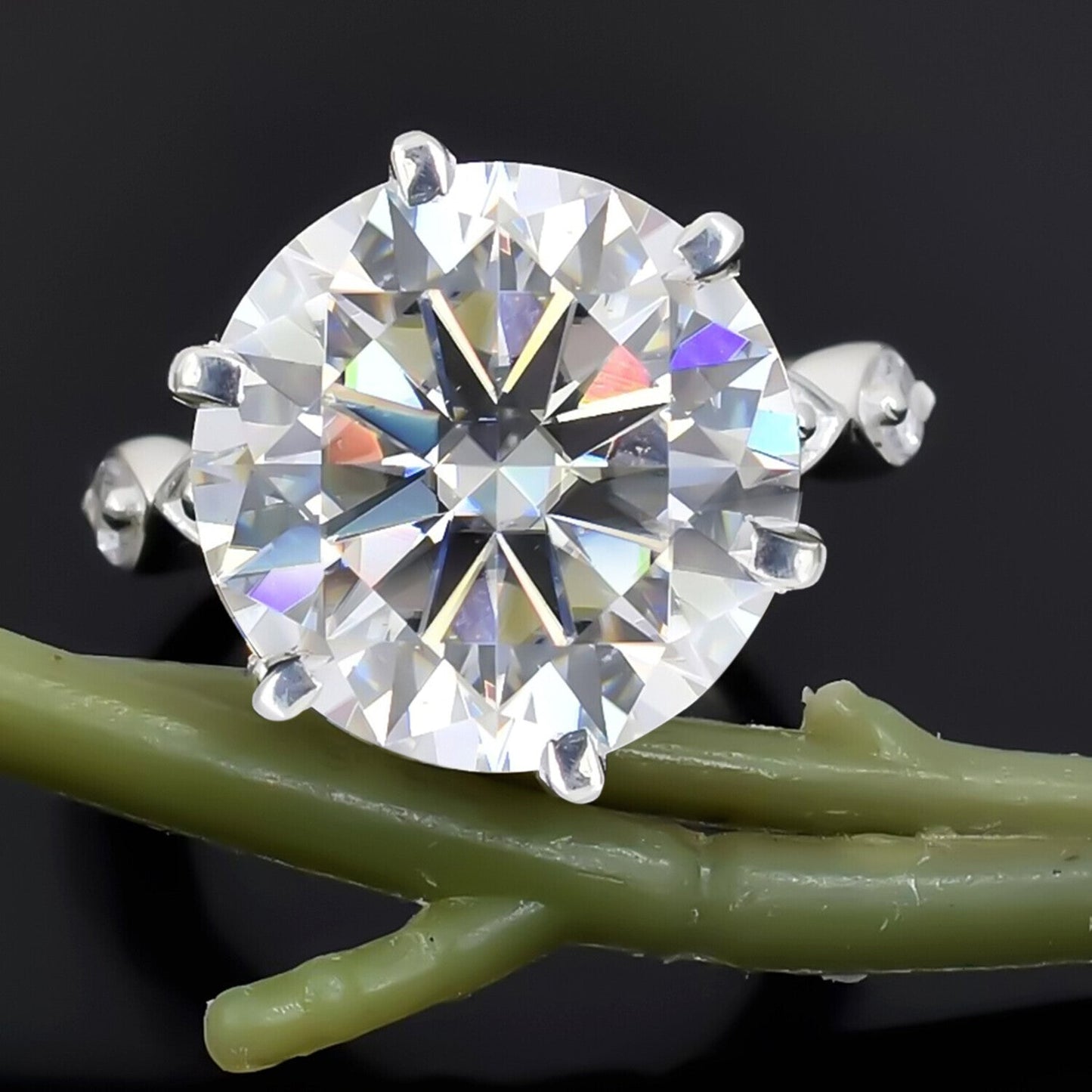 9.00 Ct Certified White Moissanite Solitaire Ring – Anniversary Gift for Wife 18K G 18K Gold Plated