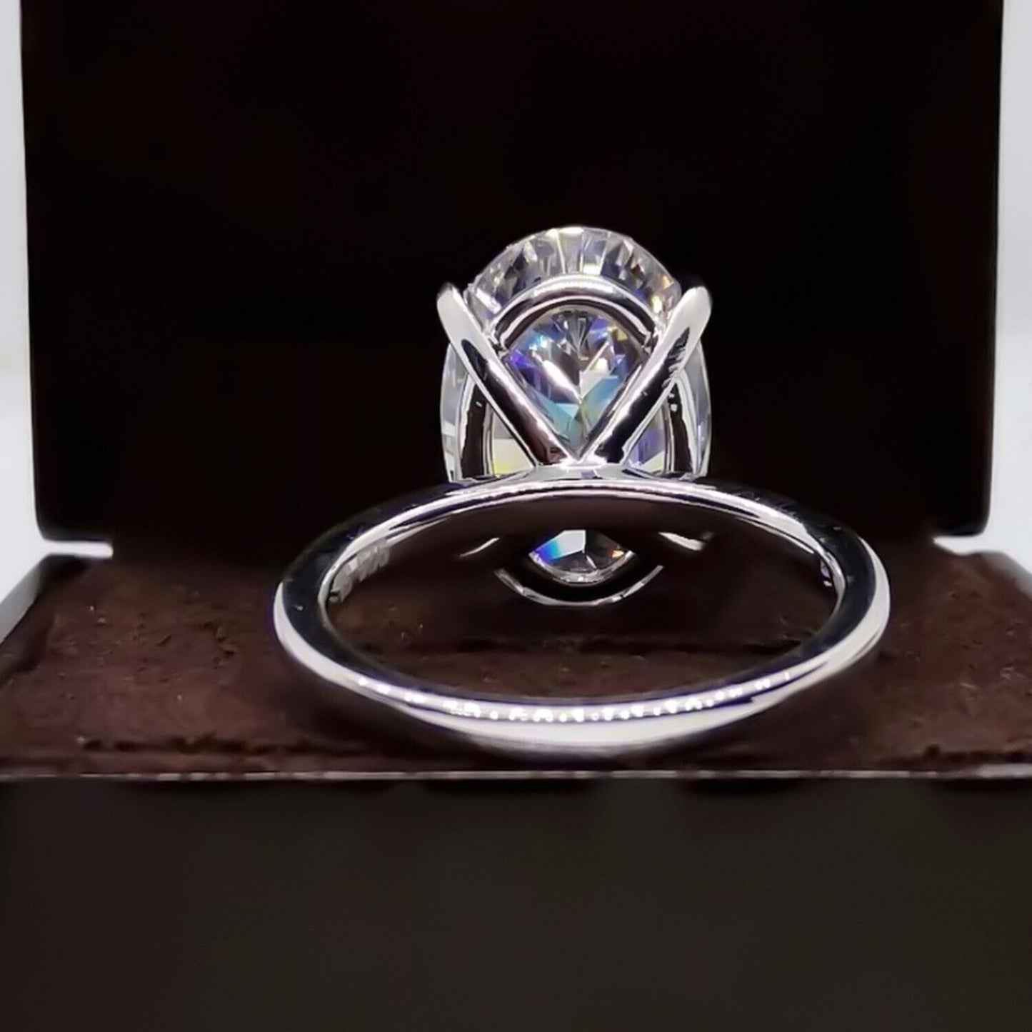 5.20 Ct Oval White Moissanite Solitaire Ring – Timeless Gift for Anniversary 18K Go 18K Gold Plated