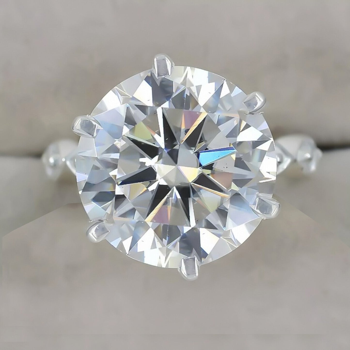9.00 Ct Certified White Moissanite Solitaire Ring – Anniversary Gift for Wife 18K G 18K Gold Plated