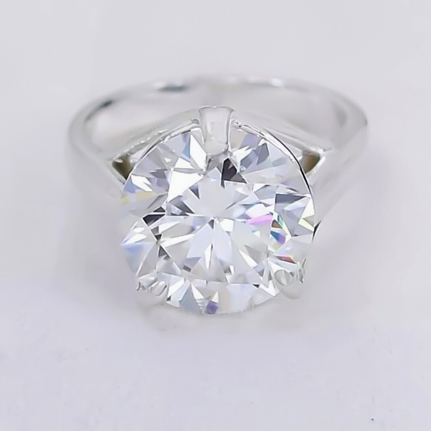 7.40 Ct Certified White Moissanite Solitaire Ring – Fall Wedding Gift for Her 18K G 18K Gold Plated