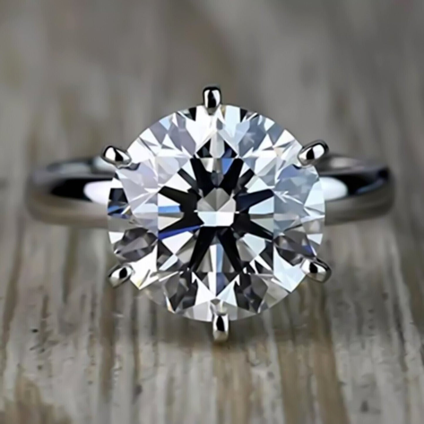 7.50 Ct White Moissanite Ring in – Elegant Jewellery for Mom's Gift 18K Gold Plated V 18K Gold Plated