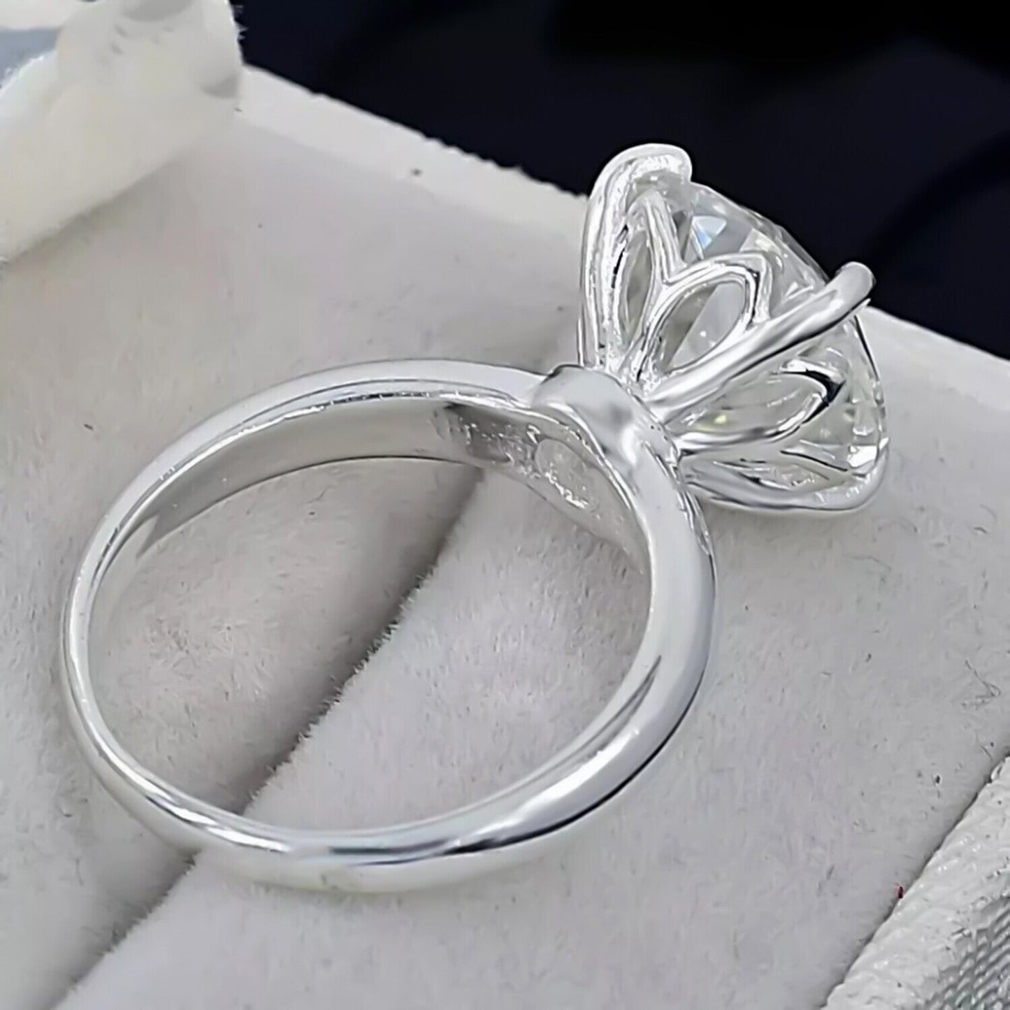 5.05 Ct Certified Round White Moissanite Solitaire Ring in – Gift 18K Gold Plated V 18K Gold Plated