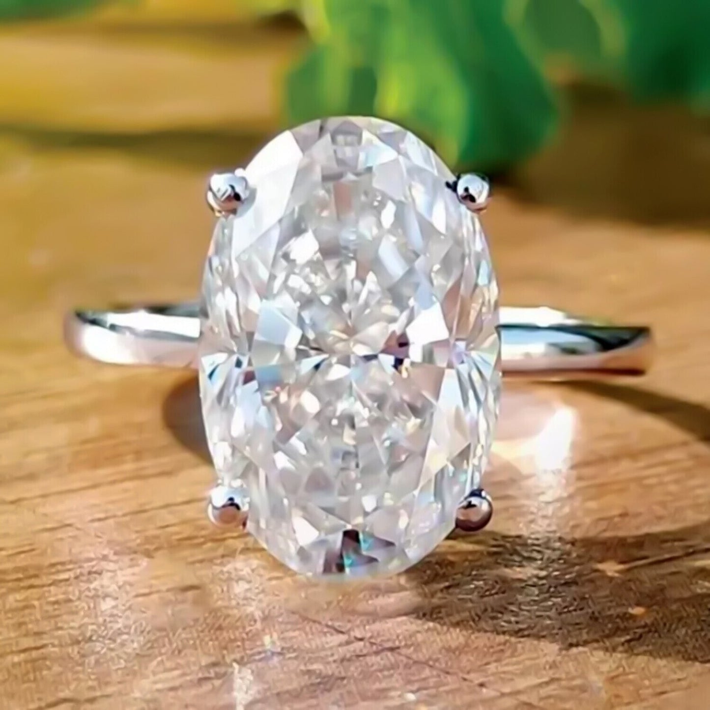 4.50 Ct Certified White Moissanite Solitaire Ring – Anniversary Gift 18K Gold Plate 18K Gold Plated