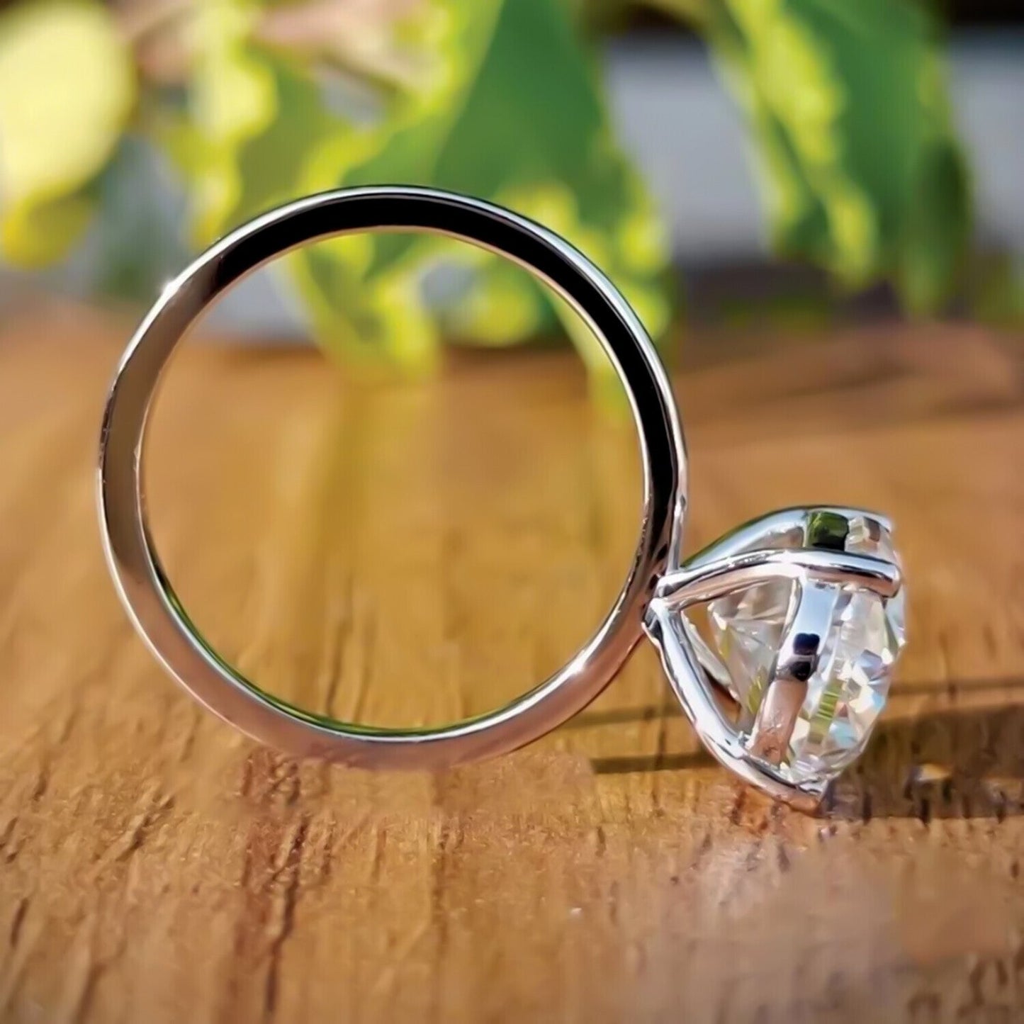 4.50 Ct Certified White Moissanite Solitaire Ring – Anniversary Gift 18K Gold Plate 18K Gold Plated