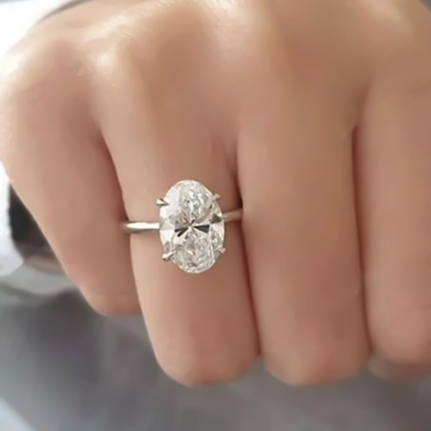 4.50 Ct Certified White Moissanite Solitaire Ring – Anniversary Gift 18K Gold Plate 18K Gold Plated