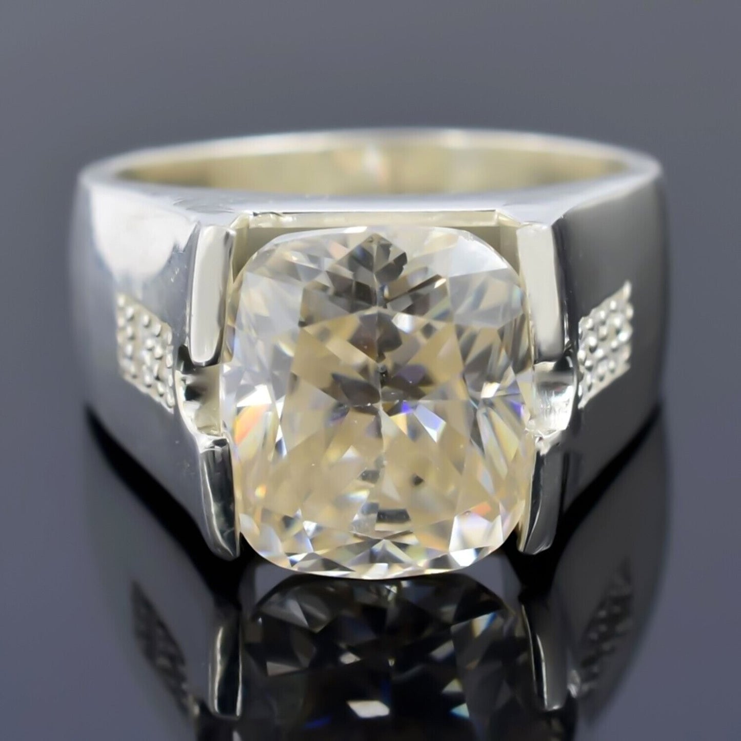 3.50 Ct Certified White Moissanite Ring in – Christmas Gift for Her 18K Gold Plated
