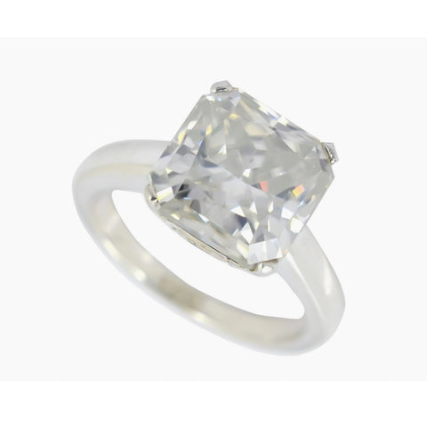 6.15 Ct Certified White Moissanite Solitaire Ring – Fall Gift for Her in Silver 18K 18K Gold Plated