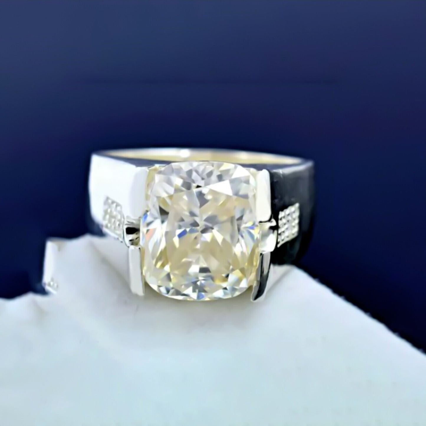3.50 Ct Certified White Moissanite Ring in – Christmas Gift for Her 18K Gold Plated