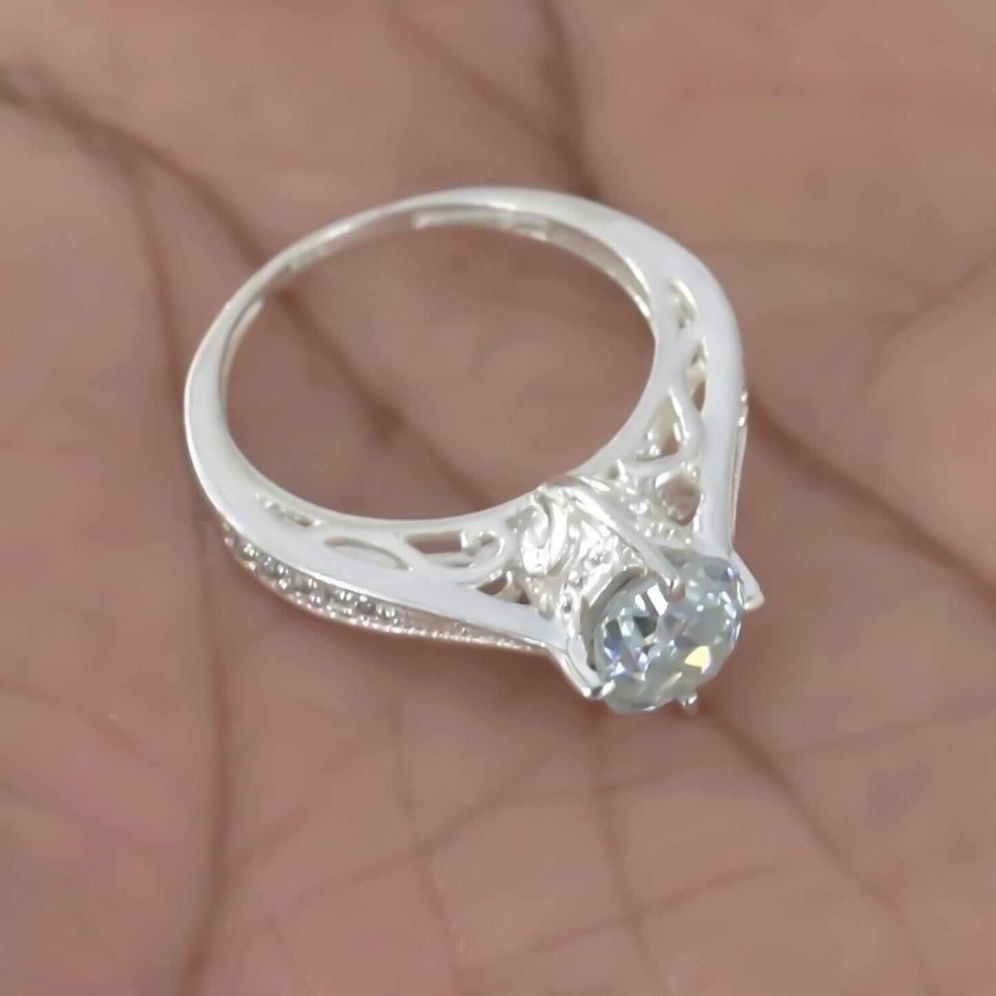 1.45 Ct Certified White Moissanite Ring – Birthday Gift for Her in 18K Gold Plated 18K Gold Plated