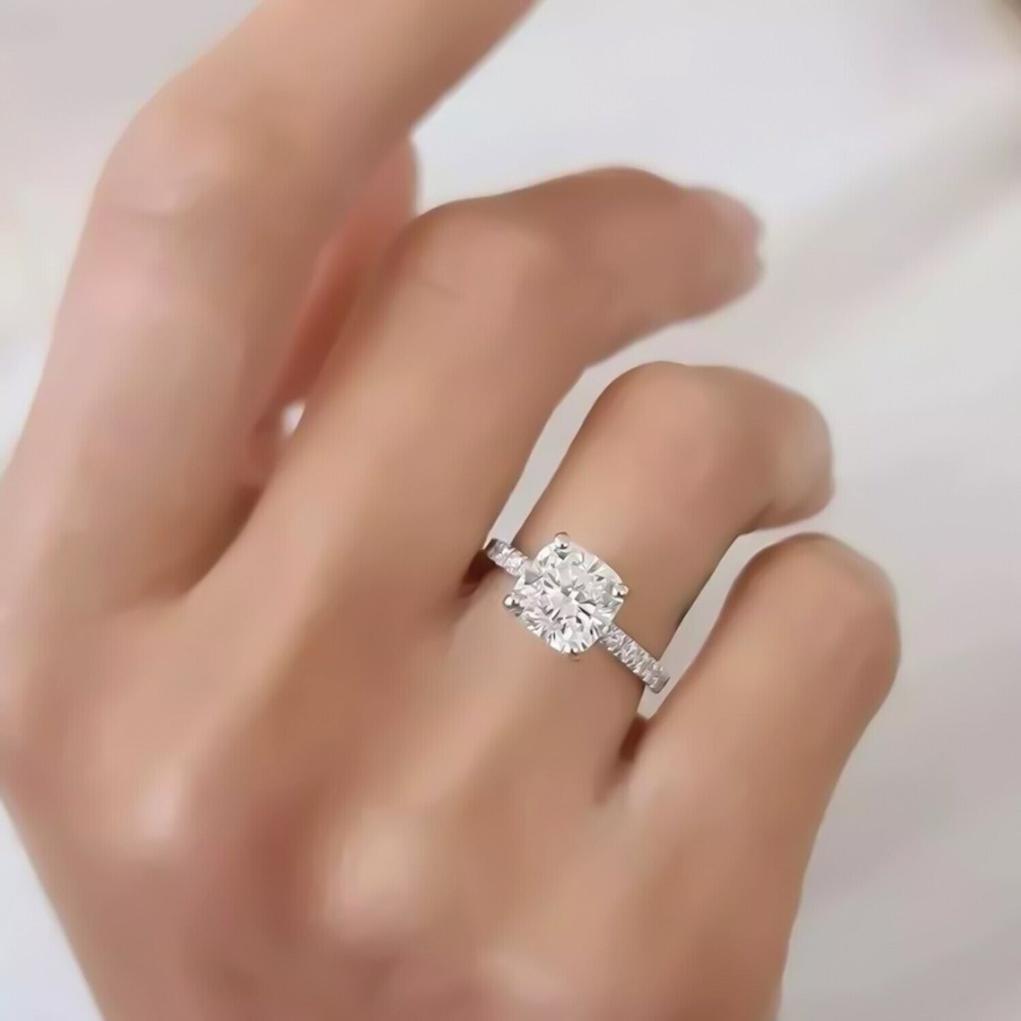 2.50 Ct Certified White Moissanite Ring – Elegant Women’s Jewellery in 18K Gold Plate 18K Gold Plated