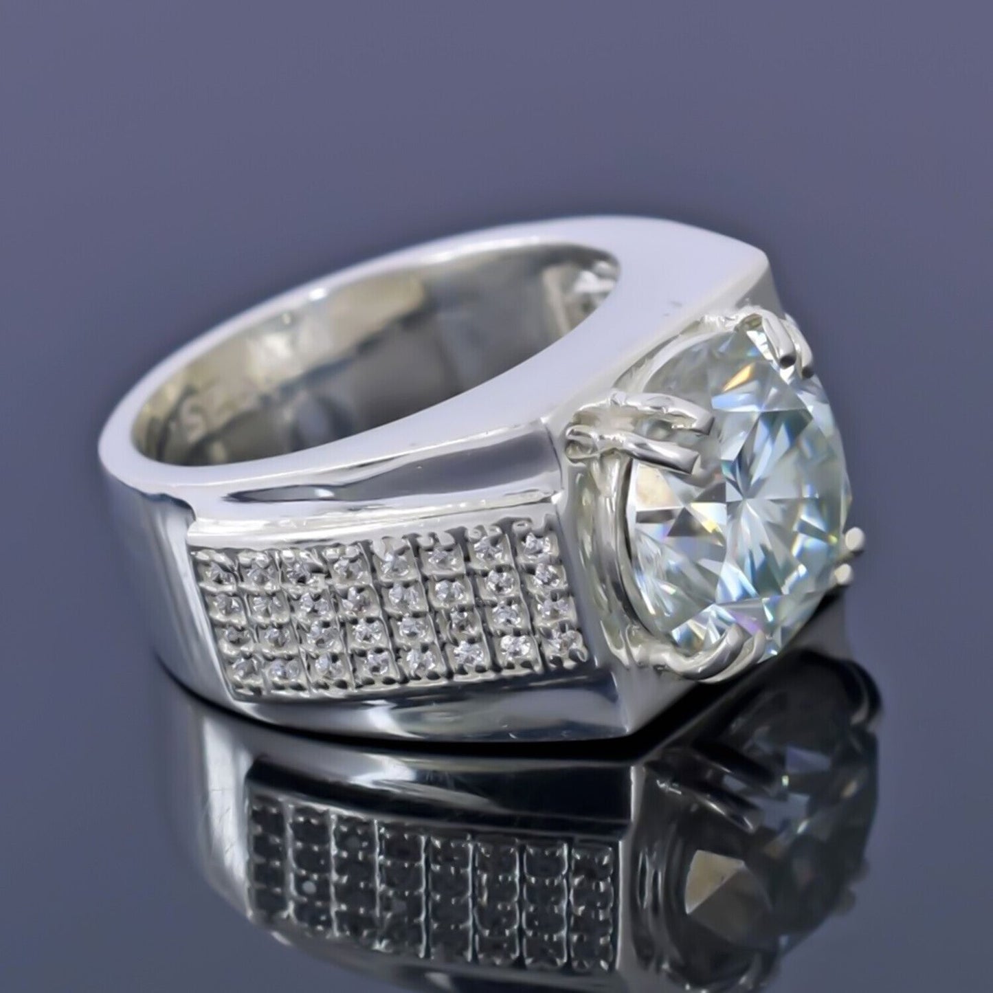 4.90 Ct Certified White Moissanite Ring – Wedding Jewellery in 18K Gold Plated Vermei 18K Gold Plated