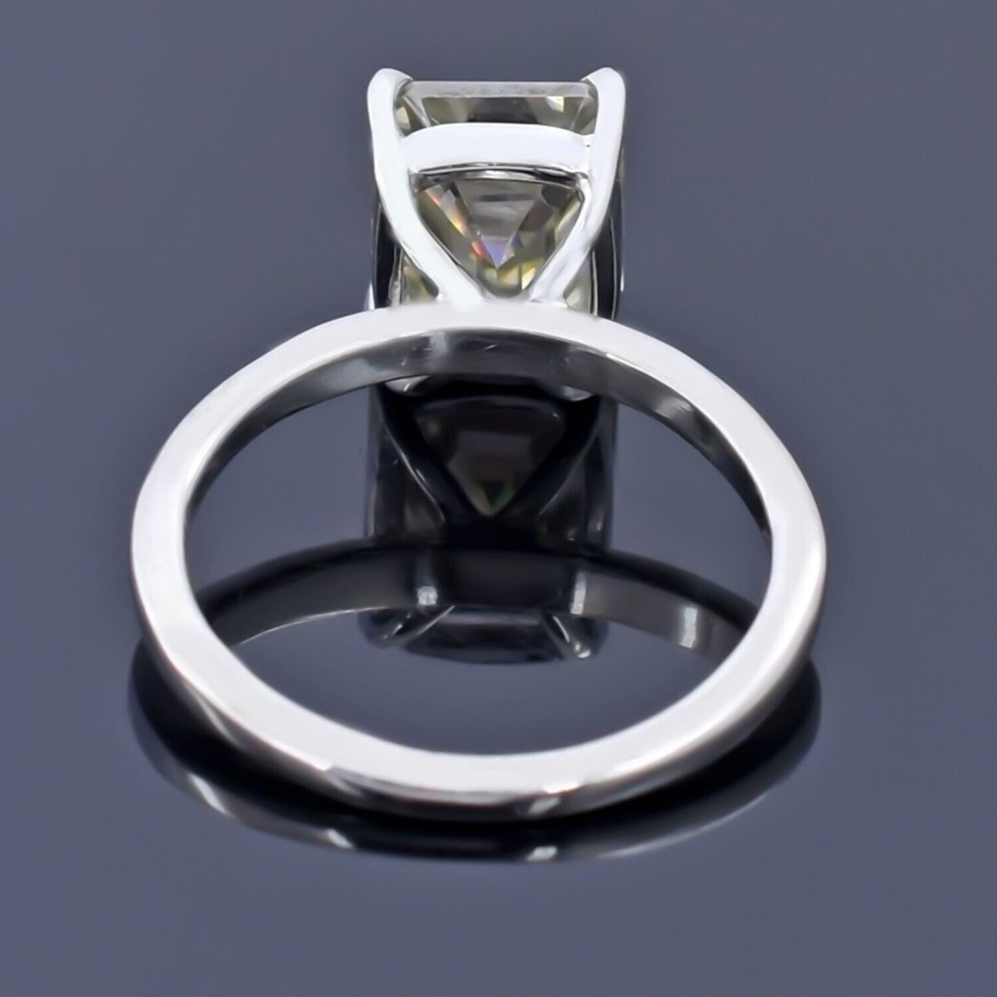 Certified 7.5 Ct Natural Blue Moissanite Ring in for Anniversary 18K Gold Plated Ve 18K Gold Plated