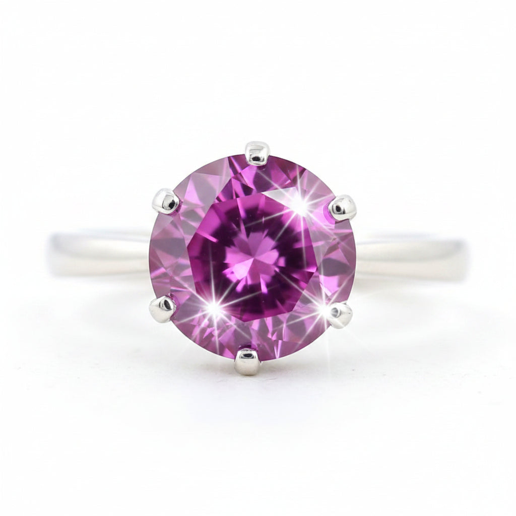 2ct Certified VVS Pink Moissanite Ring Jewellery Gift For Her Love 18K Gold Plated Ve 18K Gold Plated