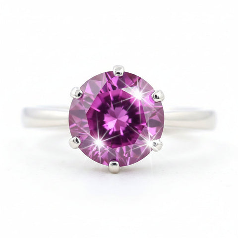 2ct Certified VVS Pink Moissanite Ring Jewellery Gift For Her Love 18K Gold Plated Ve 18K Gold Plated